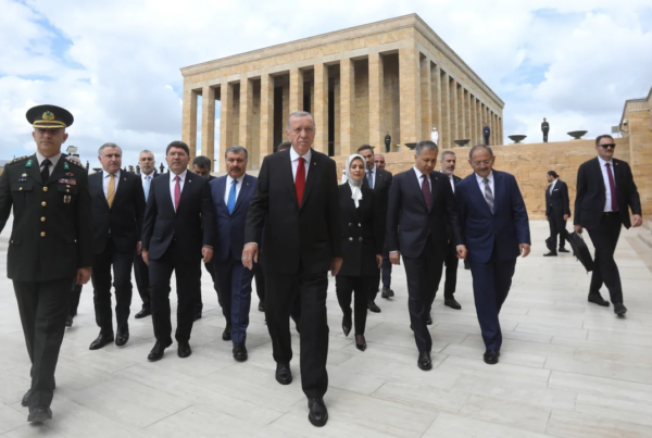 Turkish president Recep Tayyip Erdogan and his cabinet members in Ankara