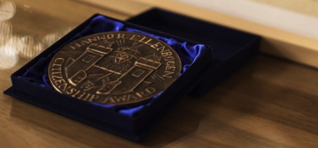 The Hanno R. Ellenbogen Citizenship Award medal in its presentation case